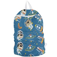 Seamless Pattern Funny Astronaut Outer Space Transportation Foldable Lightweight Backpack by Semog4