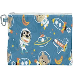 Seamless Pattern Funny Astronaut Outer Space Transportation Canvas Cosmetic Bag (xxxl) by Semog4