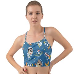 Seamless Pattern Funny Astronaut Outer Space Transportation Mini Tank Bikini Top by Semog4