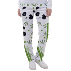 Giant Panda Bear Green Bamboo Women s Casual Pants by Salman4z