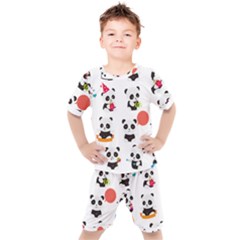 Giant Panda Bear Cuteness Kids  Tee And Shorts Set by Salman4z