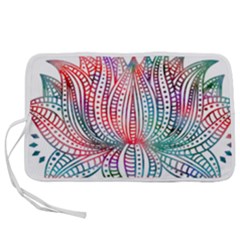 Lotus Feathers Boho Watercolor Pen Storage Case (l) by Salman4z