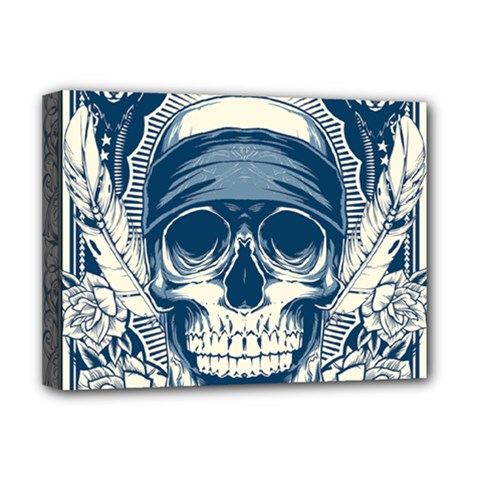 Skull Drawing Deluxe Canvas 16  X 12  (stretched)  by Salman4z