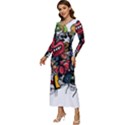 Mural Graffiti Paint Long Sleeve Longline Maxi Dress View2