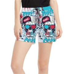 That Cool Graffiti Skull Women s Runner Shorts by Salman4z