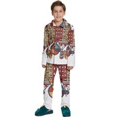 Amsterdam Graphic Design Poster Illustration Kids  Long Sleeve Velvet Pajamas Set by Salman4z