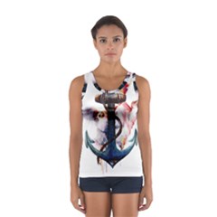 Anchor Watercolor Painting Tattoo Art Anchors And Birds Sport Tank Top  by Salman4z