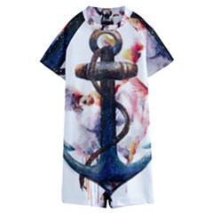 Anchor Watercolor Painting Tattoo Art Anchors And Birds Kids  Boyleg Half Suit Swimwear by Salman4z