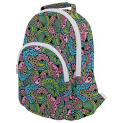 Background Texture Paisley Pattern Rounded Multi Pocket Backpack by Salman4z