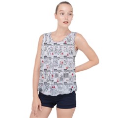 White Printer Paper With Text Overlay Humor Dark Humor Infographics Bubble Hem Chiffon Tank Top by Salman4z