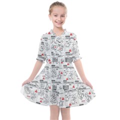 White Printer Paper With Text Overlay Humor Dark Humor Infographics Kids  All Frills Chiffon Dress by Salman4z