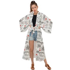 White Printer Paper With Text Overlay Humor Dark Humor Infographics Maxi Kimono by Salman4z