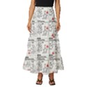 White Printer Paper With Text Overlay Humor Dark Humor Infographics Tiered Ruffle Maxi Skirt View1