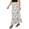 White Printer Paper With Text Overlay Humor Dark Humor Infographics Tiered Ruffle Maxi Skirt View2