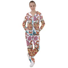 Flowers Pattern Texture White Background Paisley Women s Tracksuit by Salman4z