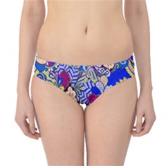 Blue Yellow Background Pattern Vector Texture Paisley Hipster Bikini Bottoms by Salman4z