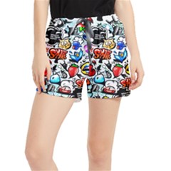 Graffiti Art Cartoon Comic Women s Runner Shorts by Salman4z