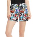 Graffiti Art Cartoon Comic Women s Runner Shorts View1