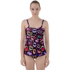 Funny Monster Mouths Twist Front Tankini Set by Salman4z