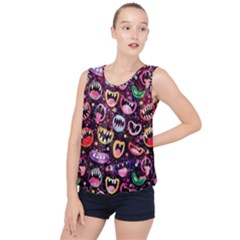 Funny Monster Mouths Bubble Hem Chiffon Tank Top by Salman4z