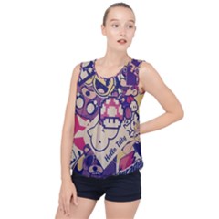 Retro Cartoon Hello Titty Parody Bubble Hem Chiffon Tank Top by Salman4z