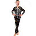 Cartoon Texture Kid s Satin Long Sleeve Pajamas Set View1