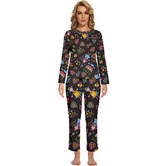 Cartoon Texture Womens  Long Sleeve Lightweight Pajamas Set by Salman4z