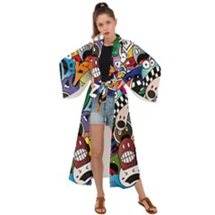 Cartoon Explosion Cartoon Characters Funny Maxi Kimono by Salman4z