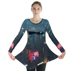 Cityscape Digital Art Long Sleeve Tunic  by Salman4z