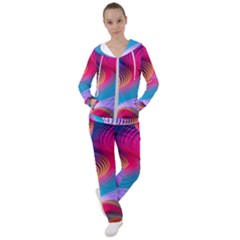 Colorful 3d Waves Creative Wave Waves Wavy Background Texture Women s Tracksuit by Salman4z