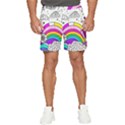 Rainbow Fun Cute Minimal Doodle Drawing 3 Men s Runner Shorts View1