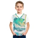 Waves Ocean Sea Tsunami Nautical 90 Kids  Basketball Tank Top View1