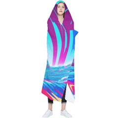 Tsunami Waves Ocean Sea Nautical Nature Water 3 Wearable Blanket by Jancukart