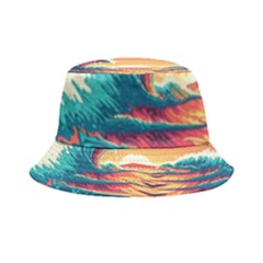 Waves Ocean Sea Tsunami Nautical 6 Inside Out Bucket Hat by Jancukart