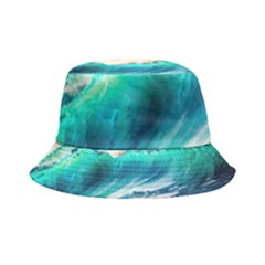 Tsunami Waves Ocean Sea Nautical Nature Water Art Ai Generated Inside Out Bucket Hat by Jancukart