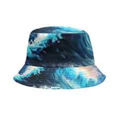 Tsunami Waves Ocean Sea Nautical Nature Water Arts Inside Out Bucket Hat by Jancukart