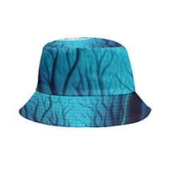 Forrest Jungle Blue Artwork Inside Out Bucket Hat by Jancukart