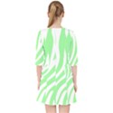 Green Zebra Vibes Animal Print  Quarter Sleeve Pocket Dress View2