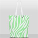 Green Zebra Vibes Animal Print  Full Print Rope Handle Tote (Small) View1