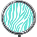 Blue Zebra Vibes Animal Print   Mini Round Pill Box View1