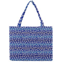 Animal Print - Blue - Leopard Jaguar Dots Small  Mini Tote Bag by ConteMonfrey