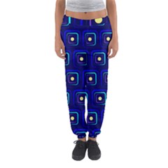 Blue Neon Squares - Modern Abstract Women s Jogger Sweatpants by ConteMonfrey