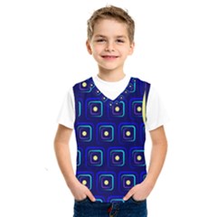 Blue Neon Squares - Modern Abstract Kids  Basketball Tank Top by ConteMonfrey