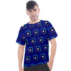 Blue Neon Squares - Modern Abstract Men s Sport Top by ConteMonfrey