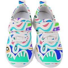 Crazy Pop Art - Doodle Animals   Kids  Velcro Strap Shoes by ConteMonfrey