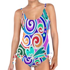 Crazy Pop Art - Doodle Circles   Tankini Set by ConteMonfrey