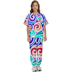 Crazy Pop Art - Doodle Circles   Kids  Tee And Pants Sports Set by ConteMonfrey