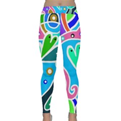 Crazy Pop Art - Doodle Hearts   Classic Yoga Leggings by ConteMonfrey