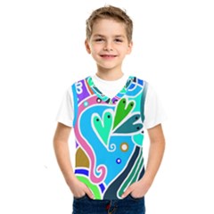 Crazy Pop Art - Doodle Hearts   Kids  Basketball Tank Top by ConteMonfrey