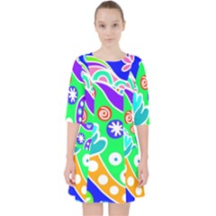 Crazy Pop Art - Doodle Lover   Quarter Sleeve Pocket Dress by ConteMonfrey